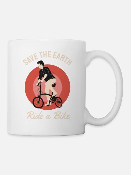 Sauvez la Terre Faites du vélo - Mug blanc - blanc