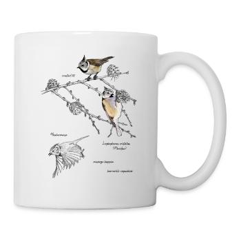 Crested tits - Mug - white - Right