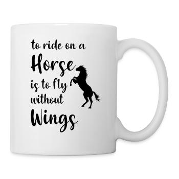 Chevaux montent à cheval - Mug blanc - blanc - Droite