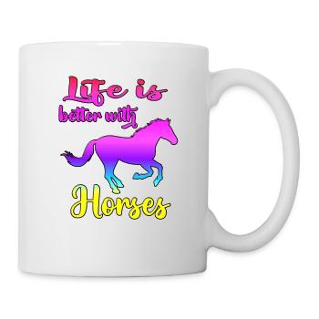 Cavalier cavalier cheval fille chevaux disant - Mug blanc - blanc - Droite