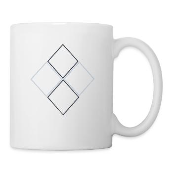 NOIR ET BLANC LOSANGE, géométrique - Mug blanc - blanc - Droite