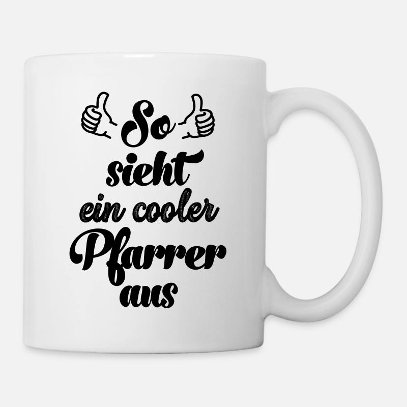 So sieht ein cooler Pfarrer aus Pastor Kirche Gott - Tasse - Weiß