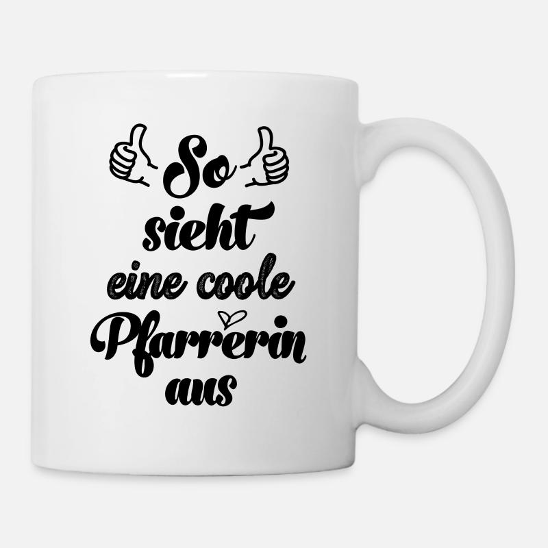 Pfarrerin mit Herz Jesus Glaube Kirche - Tasse - Weiß