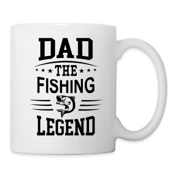 pêche père pêche poisson pêche papa légende - Mug blanc - blanc - Droite