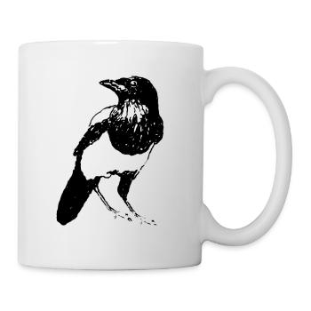 Elster Vogel | Magpie Bird - Tasse - Weiß - Rechts
