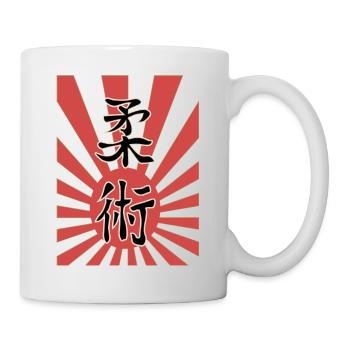 Ju Jutsu Kanji + japanischen, kaiserlichen Flagge - Tasse - Weiß - Rechts