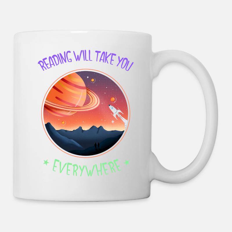 Reading Takes You Everywhere - Saturn - Mug - white