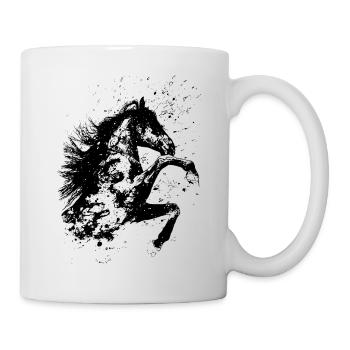 Cheval étalon équitation crinière sauvage rider - Mug blanc - blanc - Droite