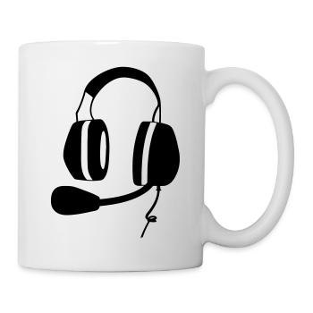 headset Flugzeug Pilot Flieger Ultaleichtflugzeug - Tasse - Weiß - Rechts