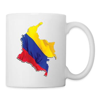 Drapeau de la Colombie réel - Carte du drapeau - Mug blanc - blanc - Droite