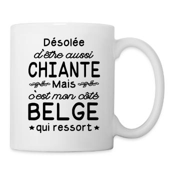 chiante et belge / humour femme belge - Mug blanc - blanc - Droite