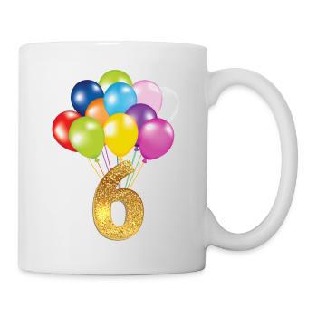 6 children birthday happy birthday - Mug - white - Right