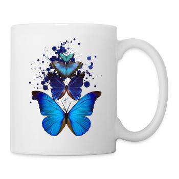 papillon tache fantaisie - Mug blanc - blanc - Droite