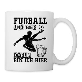 Fußball Und Bier Fußballer - Tasse - Weiß - Rechts