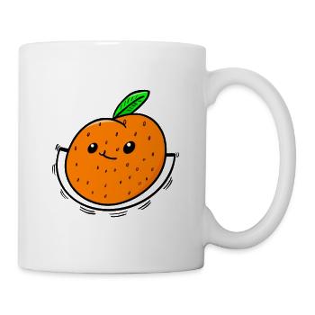 Sportliche Orange Obst Gesund Vitamine - Tasse - Weiß - Rechts