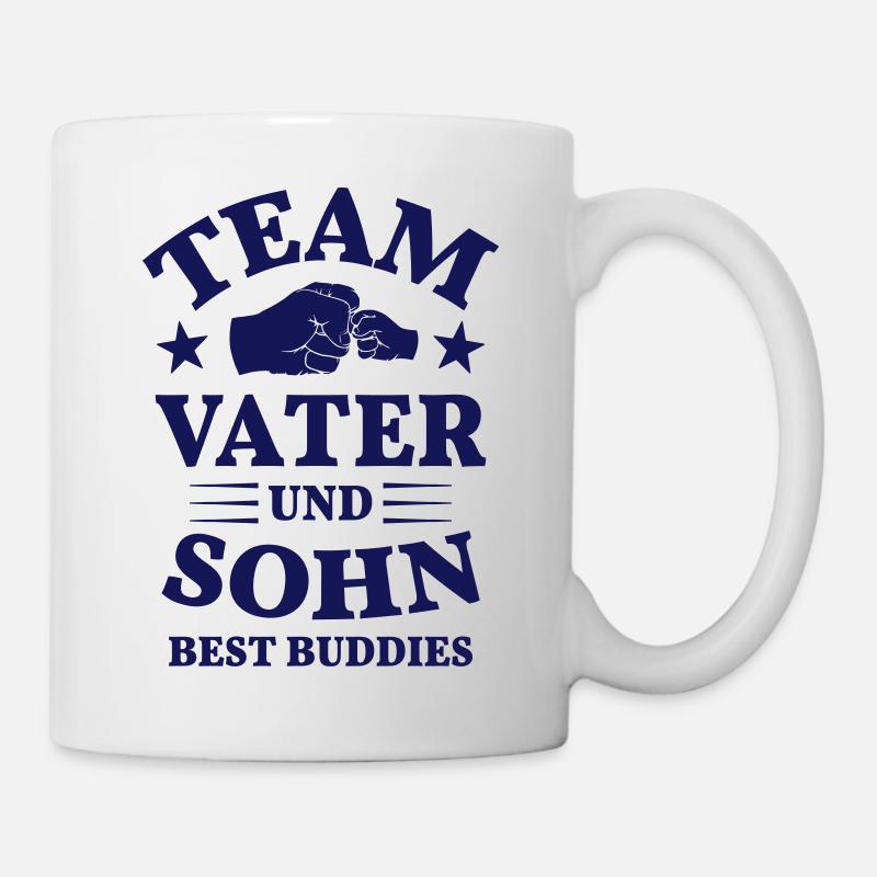 Team Bester Vater und Sohn Kumpel Faust Faustcheck - Tasse - Weiß