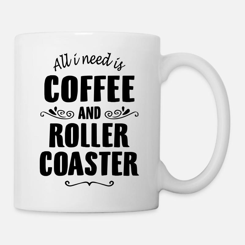 Coffee and Roller Coaster - Tasse - Weiß