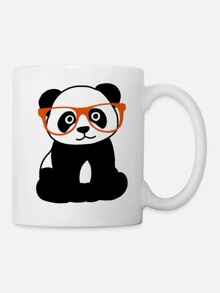 Panda con occhiali - Tazza - bianco