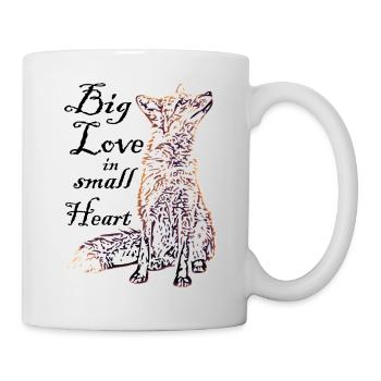Kleiner Fuchs Mit Viel Liebe Im Herzen - Tasse - Weiß - Rechts