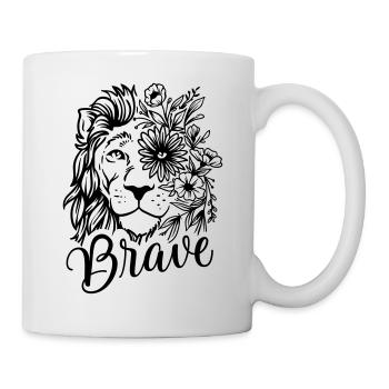 Lion Lion's Head cool Africa Horoscope Zodiac Sign - Mug - white - Right
