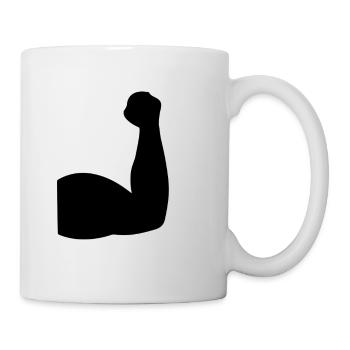 Arm Bizeps Fitness Motivation - Tasse - Weiß - Rechts