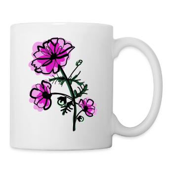 October birth flower Cosmos - Mug - white - Right