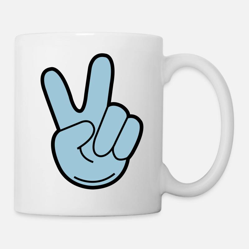 peace hand - Tasse - Weiß