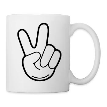 peace hand - Tasse - Weiß - Rechts