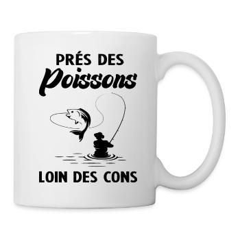 Près Des Poissons Loin Des Cons - Mug blanc - blanc - Droite
