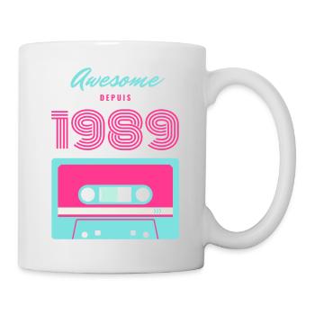 Genial seit 1989 / Vintage-Jubiläum 1989 - Tasse - Weiß - Rechts