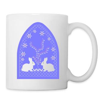 Les lapins dans le jardin - Mug blanc - blanc - Droite