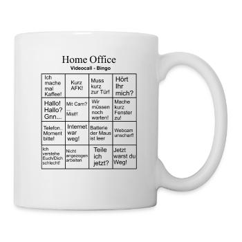 Bullshitbingo Homeoffice auf Mousepad oder T-Shirt - Tasse - Weiß - Rechts