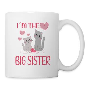 Große Schwester Katzen Design - Tasse - Weiß - Rechts