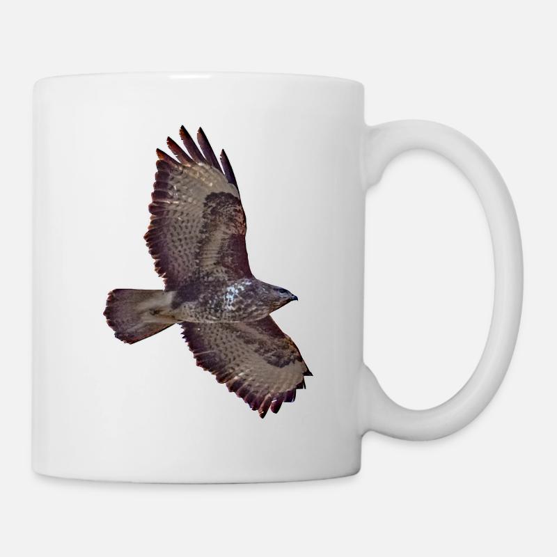 Bussard im Flug - Tasse - Weiß