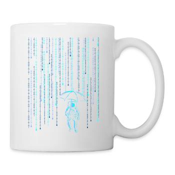 Astronaut Sci-Fi Digital Rain - Mug - white - Right