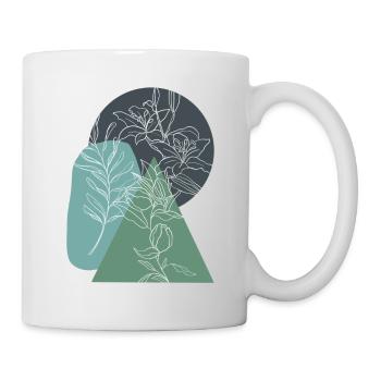 Flower, Lineart, Plant, Nature, Geometry, Vintage - Mug - white - Right