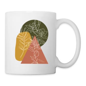 Flower, Lineart, Plant, Nature, Geometry, Vintage - Mug - white - Right