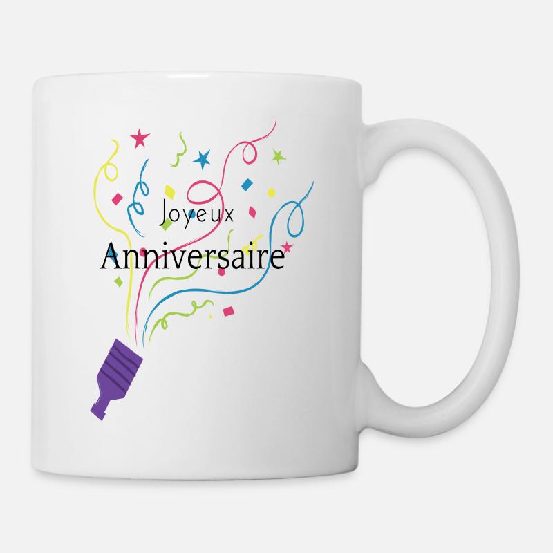 Joyeux anniversaire, cadeau anniversaire - Mug blanc - blanc