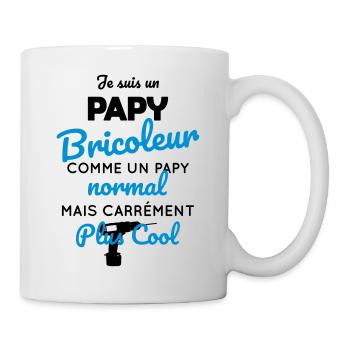 Papy bricoleur comme un papy normal mais plus cool - Mug blanc - blanc - Droite