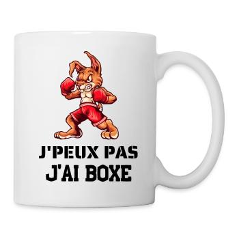 J'peux pas j'ai boxe, boxe anglaise lapin - Mug blanc - blanc - Droite
