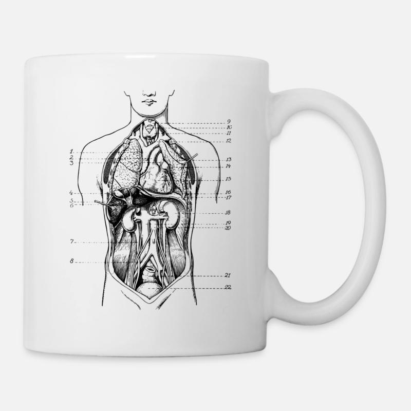 Tableau de coupe médical du corps humain - Mug blanc - blanc