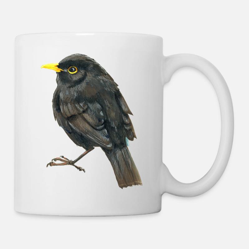 Amsel - Tasse - Weiß
