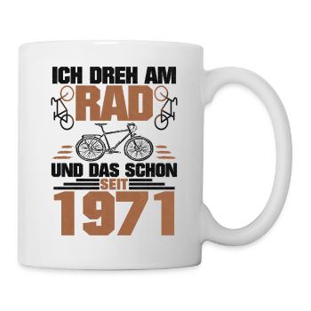 1971 Geboren Und Dreht Am Rad - Tasse - Weiß - Rechts