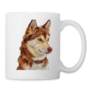 Husky Schneebraun - Tasse - Weiß - Rechts