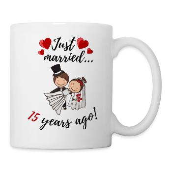 15 Jahre Hochzeitstag - Tasse - Weiß - Rechts