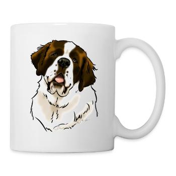 St. Bernard dog's head (clear textiles) - Mug - white - Right