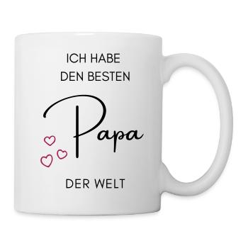 Ich habe den besten Papa der Welt - Schriftzug - Tasse - Weiß - Rechts