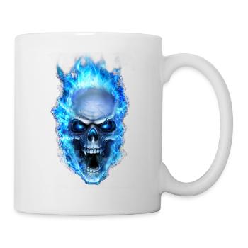 Schädel, blauer Schädel, Schädel-t-Shirts, Schädel Hoodies - Tasse - Weiß - Rechts