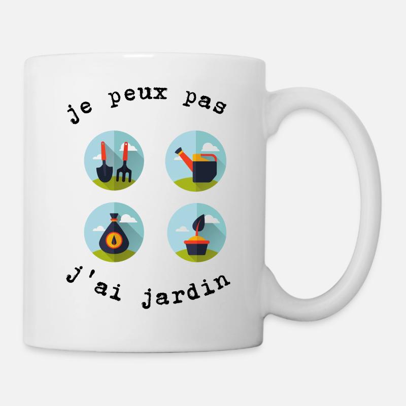 je peux pas j'ai jardin - Mug blanc - blanc