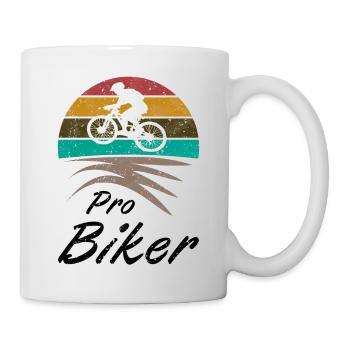 Profi Montainbiker Retro Fahrrad Geschenk - Mug - white - Right